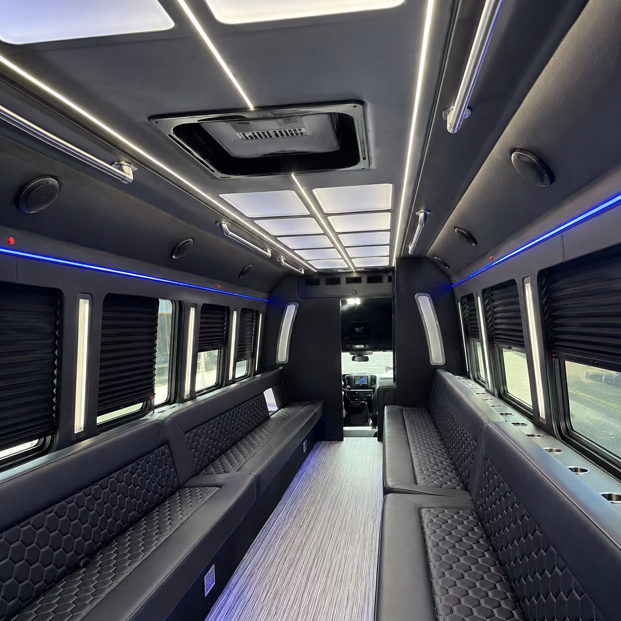 stratford party bus rental interior